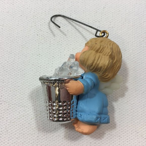 Vintage Hallmark 1984 Thimble Series #7 Holiday Christmas Tree Ornament Angel - Picture 2 of 6